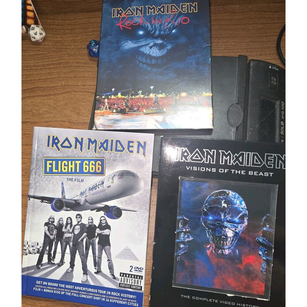 Iron Maiden DVD Lot Of 3 Flight 666, Rock in Rio, Visions of the Beast